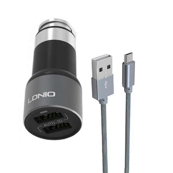 شارژر فندکی الدینیو مدل C403 به همراه کابل تبدیل microUSB